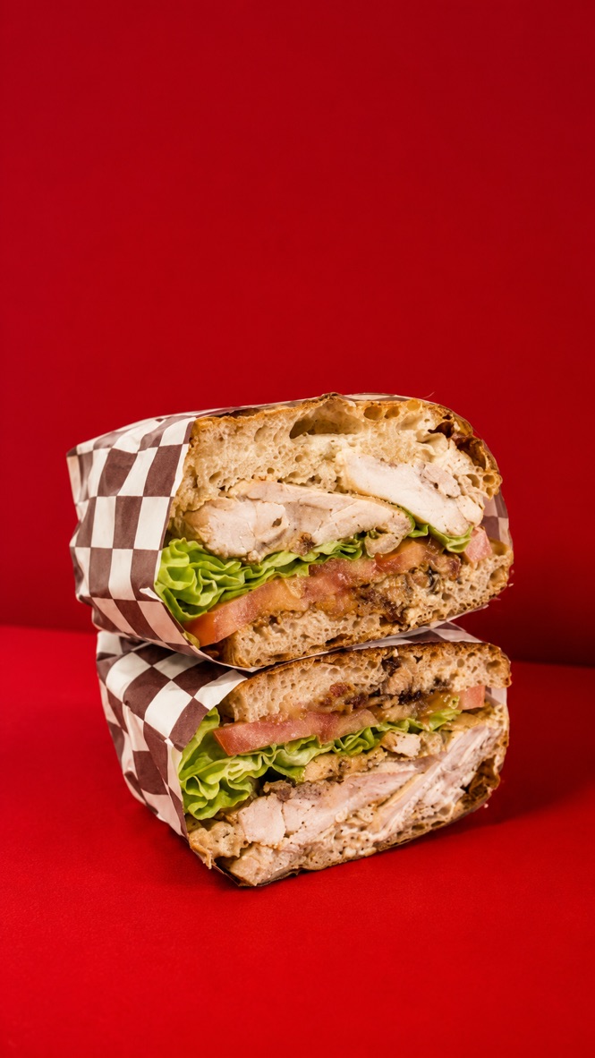 Chicken sandwich close-up